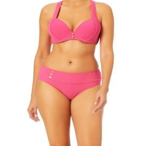 3X Bikini set pink popcorn plus size
